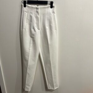 NWOT Zara high waisted cream white work career office church ankle pants XS